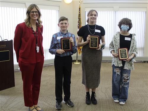 Dr. Johnson with student winners 